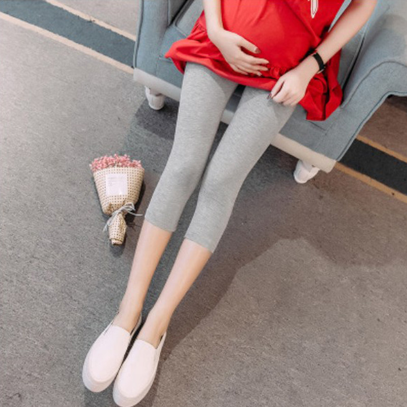 孕妇夏季七分莫代尔矮个子外穿裤子 亲佳贝母婴孕妇打底裤