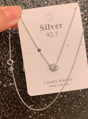 项链锁骨s925通体银女