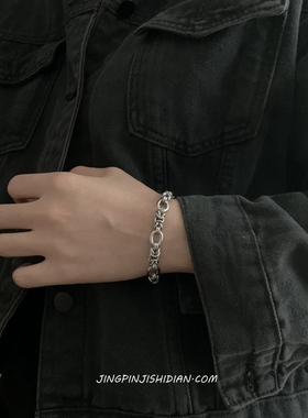 晶品钛钢不掉色简单潮ins潮链条