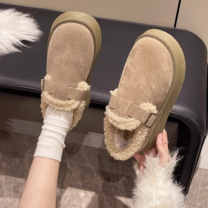 厚底勃肯鞋女加绒加厚雪地靴2025新款冬季高颜值女鞋豆豆鞋毛毛鞋,淘宝优惠券,粉丝福利购,淘宝优惠卷