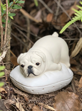 陶瓷小众巴哥摆件家居客厅卡通创意手工桌面可爱治愈陶艺装饰礼品