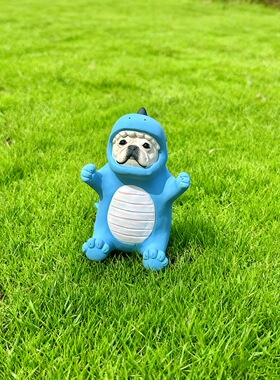 恐龙陶瓷摆件法斗创意桌面摆件可爱法斗陶艺摆件法斗周边陶器