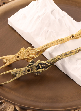 纯黄铜复古法手工匠作旧典藏艺术灵猴献福海底捞月门把手卧室门拉