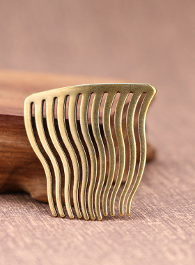 跨境饰品欧美纯铜流线简约发梳