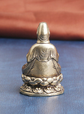 老式复古典藏国风艺术加重黄铜摆件古法手工匠作合掌观音菩萨佛像