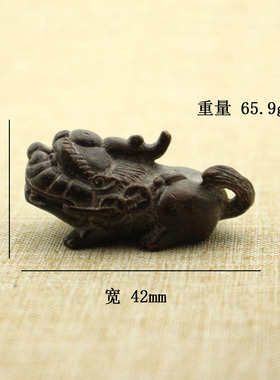 纯黄铜复古法手工匠作旧典藏国风艺术摆件瑞神兽貔貅茶宠手把件玩