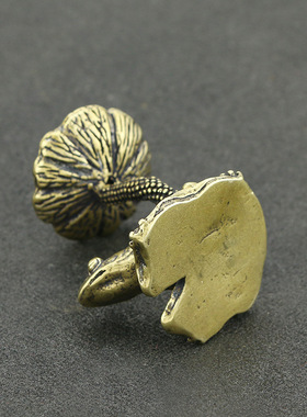 倒流香炉纯黄铜青蛙莲花桌面