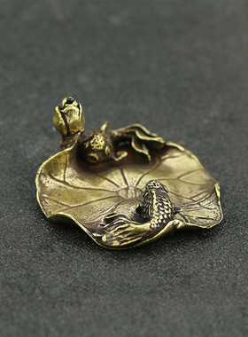 古玩铜器镇纸笔搁小摆件书房