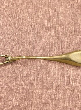 黄铜手工精雕麋鹿茶勺国潮