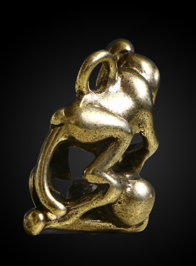 复古典藏国风艺术黄铜摆件古法手工匠作旧生肖猴子钥匙扣挂件汽车