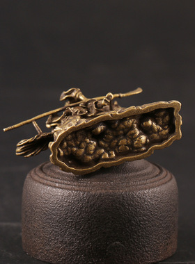 纯黄铜复古法手工匠作旧典藏国风艺术摆件骑马关公武财神爷象文玩