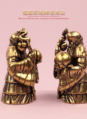 南极仙翁客厅铜像新中式