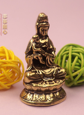 摆件客厅送子观音黄铜