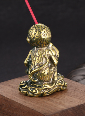 报桃小摆件实心黄铜仿古