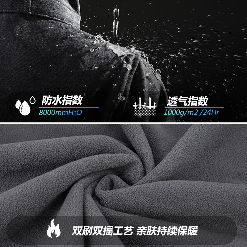 33000ft北欧户外冲锋衣女复合布抓绒内里秋冬防风防水徒步中长款 - 图3