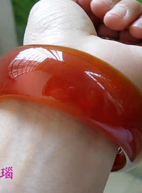 巴西原色加宽加厚水晶玛瑙手镯