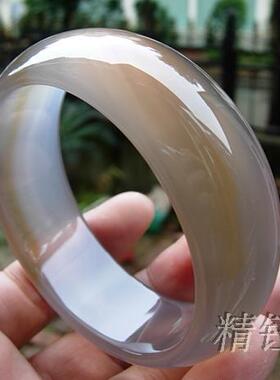 巴西玛瑙纯天然纹理通透玉髓手镯