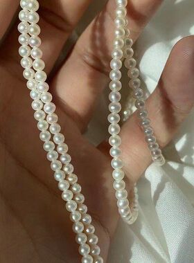 珍珠弹力女近淡水戒指小球珠强光