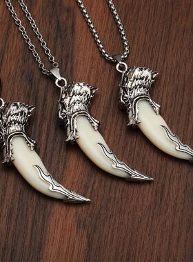 个性复古项链饰品牙套男士挂件