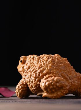 招财进宝摆件实木文玩金蟾祈福