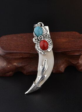 钢钛男女项链狼牙民族风长款毛衣链个性百搭复古吊坠霸气挂饰