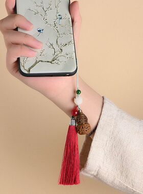 女款链国风挂件檀木葫芦手机装饰