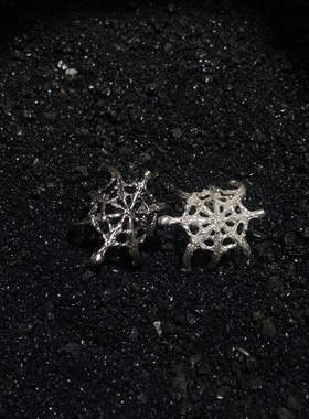 hunch project 原创设计暗黑重工小众925纯银开口蜘蛛网戒指