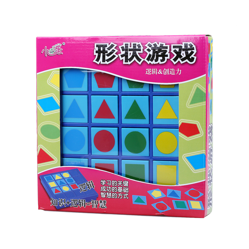 儿童桌游类男女孩逻辑推理闯关拼块形状颜色几何图形配对游戏玩具 - 图3