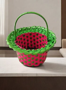田园草编藤编手提花篮婚礼花童