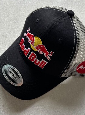 红牛赛车队棒球帽子redbull刺绣硬顶网眼透气防晒男女弯檐鸭舌帽