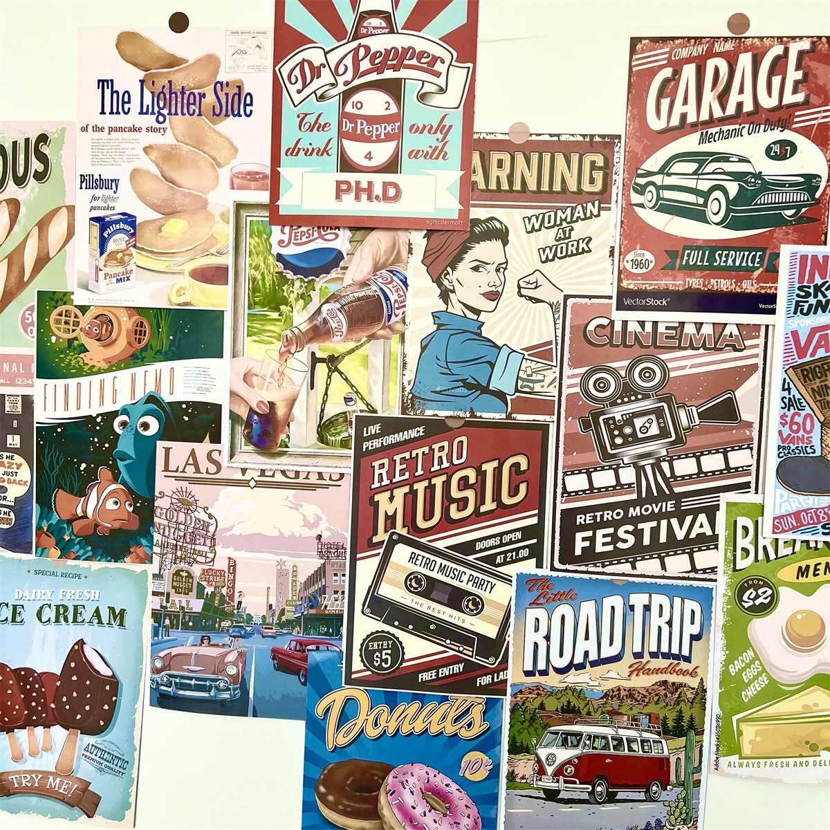 ins复古美式画报学生房间卧室墙面背景布置文化墙贴海报装饰画,淘宝优惠券,粉丝福利购,淘宝优惠卷