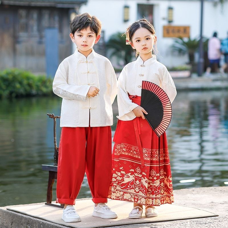 儿童啦啦队演出服运动会开幕式女童马面裙小学生合唱表演服幼儿园