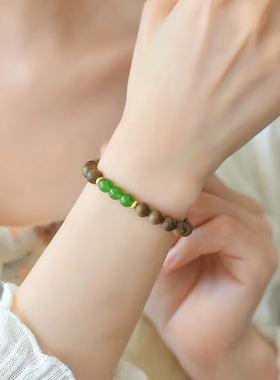 【三生石语】文莱沉香碧玉手串