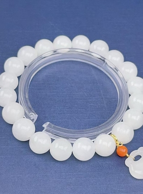 天然和田玉手链搭配白玉钱袋