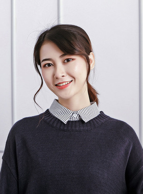 条纹假领子男女通用时尚百搭衬衣