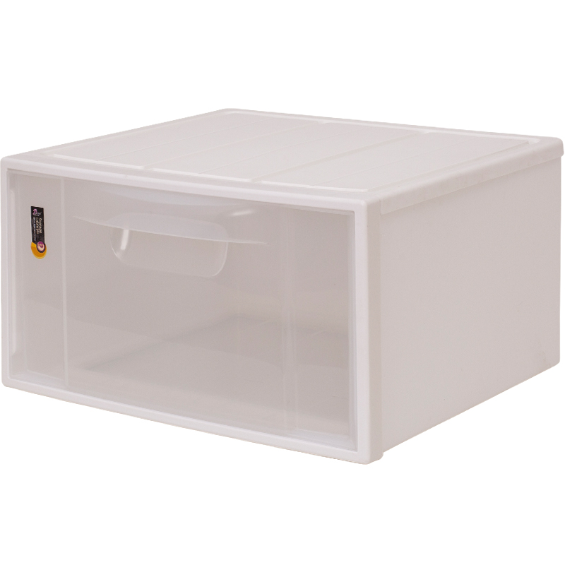 单层收纳衣服抽屉式储物柜子塑料组合柜杂物整理箱透明零食收纳盒