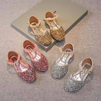 61 Dancing Girls Shoes 2023 Summer New Princess Shoes Girl Sandals Girl Baotou Childrens Crystal Shoes