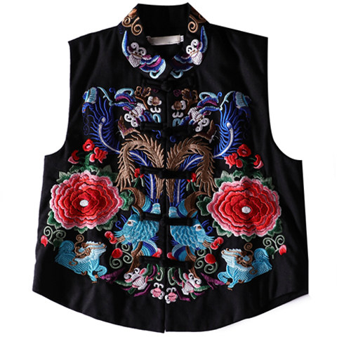 民族风棉麻复古大片绣花马甲外套女秋款国潮中式短款背心马夹上衣,淘宝优惠券,粉丝福利购,淘宝优惠卷