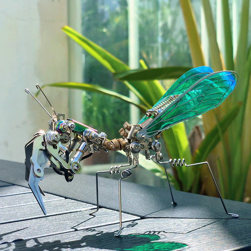 机械党蝎子金属拼装模型螳螂虫玩具3d立体diy高难度拼图中国积木 - 图3