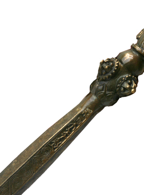 贞玉吉仿古做旧纯铜锏打神鞭韦陀法器金刚杵四楞锏降魔杵