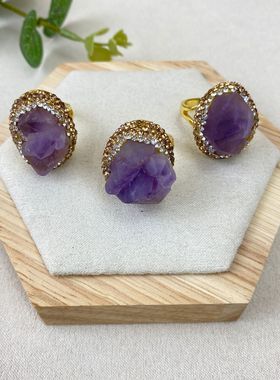 新款紫水晶戒指天然紫晶戒指