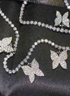 欧美风微镶锆石重工夸张镀金项链