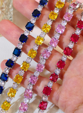 彩色粉黄爱心方形蛋面花形