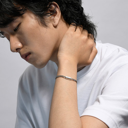 OAMMI原创小众设计钛钢药丸手链潮牌百搭设计简约嘻哈男韩女生 - 图0