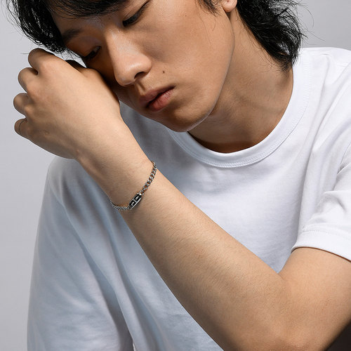 OAMMI原创小众设计钛钢药丸手链潮牌百搭设计简约嘻哈男韩女生 - 图1