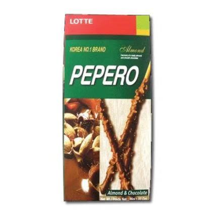 现货 韩国进口LOTTE Pepero 乐天杏仁朱古力饼棒/巧克力棒