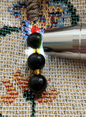 新款纯天然和田玉老料沙枣青项链时尚佛珠diy