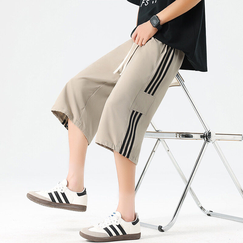 夏季新款青少年2025冰丝时尚七分裤宽束两穿潮牌百搭男生休闲短裤,淘宝优惠券,粉丝福利购,淘宝优惠卷