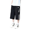 New American striped spliced ​​ice silk crop shorts for summer teenagers' trendy handsome versatile ice silk quick-drying pants