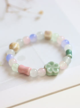 森系小清新琉璃陶瓷景德镇手链